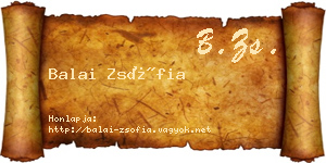 Balai Zsófia névjegykártya